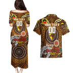 Custom Hawthorn Hawks NAIDOC Week 2024 Couples Matching Puletasi and Hawaiian Shirt Mascot Football