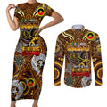 Custom Hawthorn Hawks NAIDOC Week 2024 Couples Matching Short Sleeve Bodycon Dress and Long Sleeve Button Shirt Mascot Football