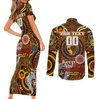 Custom Hawthorn Hawks NAIDOC Week 2024 Couples Matching Short Sleeve Bodycon Dress and Long Sleeve Button Shirt Mascot Football