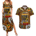 Custom Hawthorn Hawks NAIDOC Week 2024 Couples Matching Summer Maxi Dress and Hawaiian Shirt Mascot Football