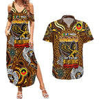 Custom Hawthorn Hawks NAIDOC Week 2024 Couples Matching Summer Maxi Dress and Hawaiian Shirt Mascot Football