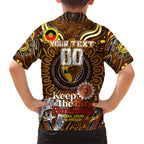 Custom Hawthorn Hawks NAIDOC Week 2024 Family Matching Long Sleeve Bodycon Dress and Hawaiian Shirt Mascot Football