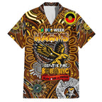 Custom Hawthorn Hawks NAIDOC Week 2024 Family Matching Long Sleeve Bodycon Dress and Hawaiian Shirt Mascot Football