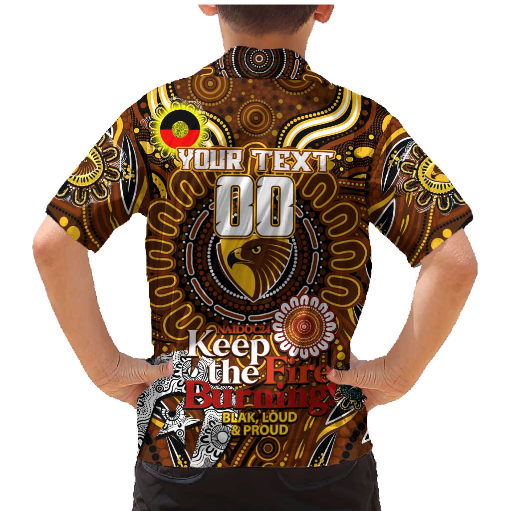 Custom Hawthorn Hawks NAIDOC Week 2024 Family Matching Mermaid Dress and Hawaiian Shirt Mascot Football