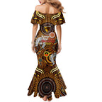 Custom Hawthorn Hawks NAIDOC Week 2024 Family Matching Mermaid Dress and Hawaiian Shirt Mascot Football
