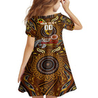 Custom Hawthorn Hawks NAIDOC Week 2024 Family Matching Off Shoulder Maxi Dress and Hawaiian Shirt Mascot Football