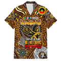 Custom Hawthorn Hawks NAIDOC Week 2024 Family Matching Off Shoulder Short Dress and Hawaiian Shirt Mascot Football
