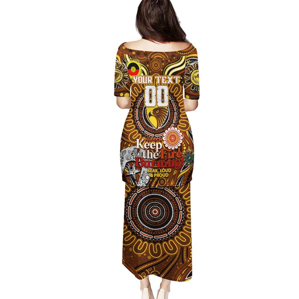 Custom Hawthorn Hawks NAIDOC Week 2024 Family Matching Puletasi and Hawaiian Shirt Mascot Football