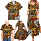 Custom Hawthorn Hawks NAIDOC Week 2024 Family Matching Summer Maxi Dress and Hawaiian Shirt Mascot Football