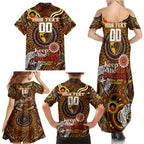 Custom Hawthorn Hawks NAIDOC Week 2024 Family Matching Summer Maxi Dress and Hawaiian Shirt Mascot Football