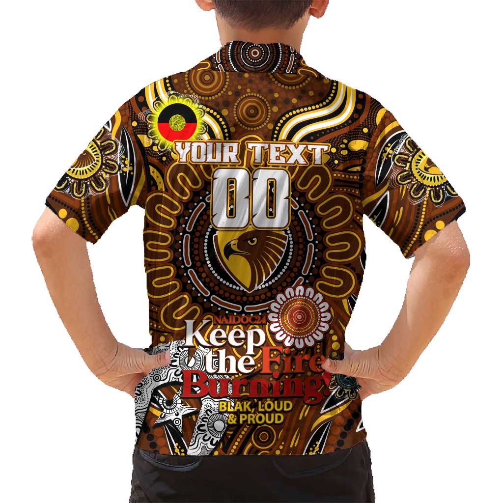 Custom Hawthorn Hawks NAIDOC Week 2024 Family Matching Tank Maxi Dress and Hawaiian Shirt Mascot Football