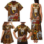 Custom Hawthorn Hawks NAIDOC Week 2024 Family Matching Tank Maxi Dress and Hawaiian Shirt Mascot Football