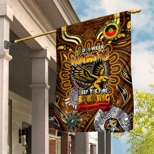 Hawthorn Hawks NAIDOC Week 2024 Garden Flag Mascot Football