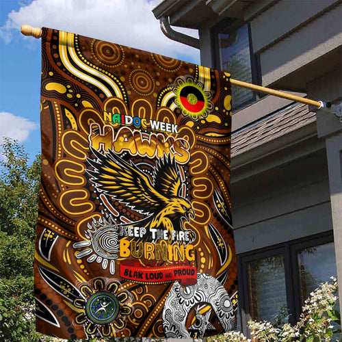 Hawthorn Hawks NAIDOC Week 2024 Garden Flag Mascot Football