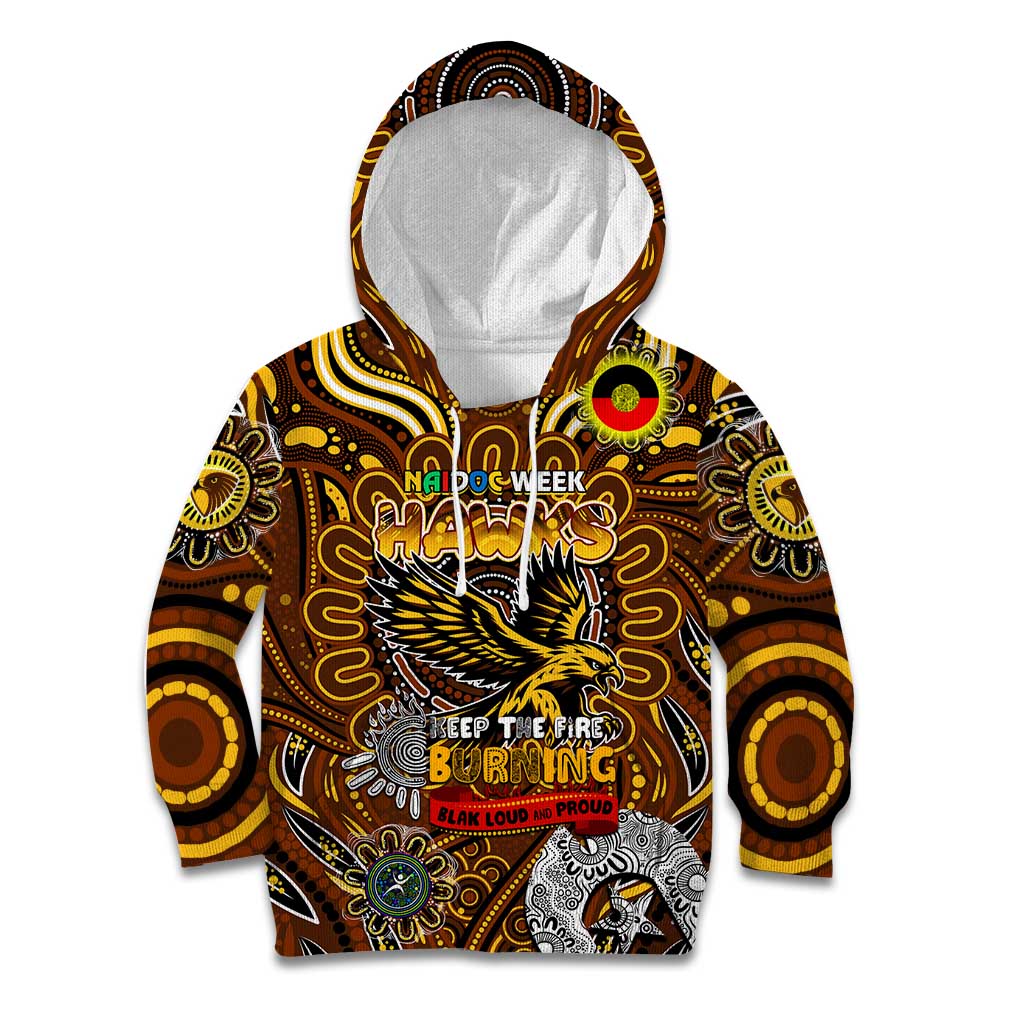 Custom Hawthorn Hawks NAIDOC Week 2024 Kid Hoodie Mascot Football