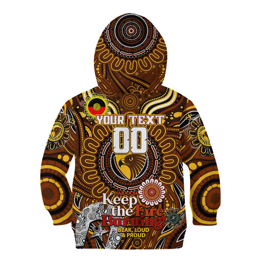 Custom Hawthorn Hawks NAIDOC Week 2024 Kid Hoodie Mascot Football