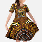Custom Hawthorn Hawks NAIDOC Week 2024 Kid Short Sleeve Dress Mascot Football