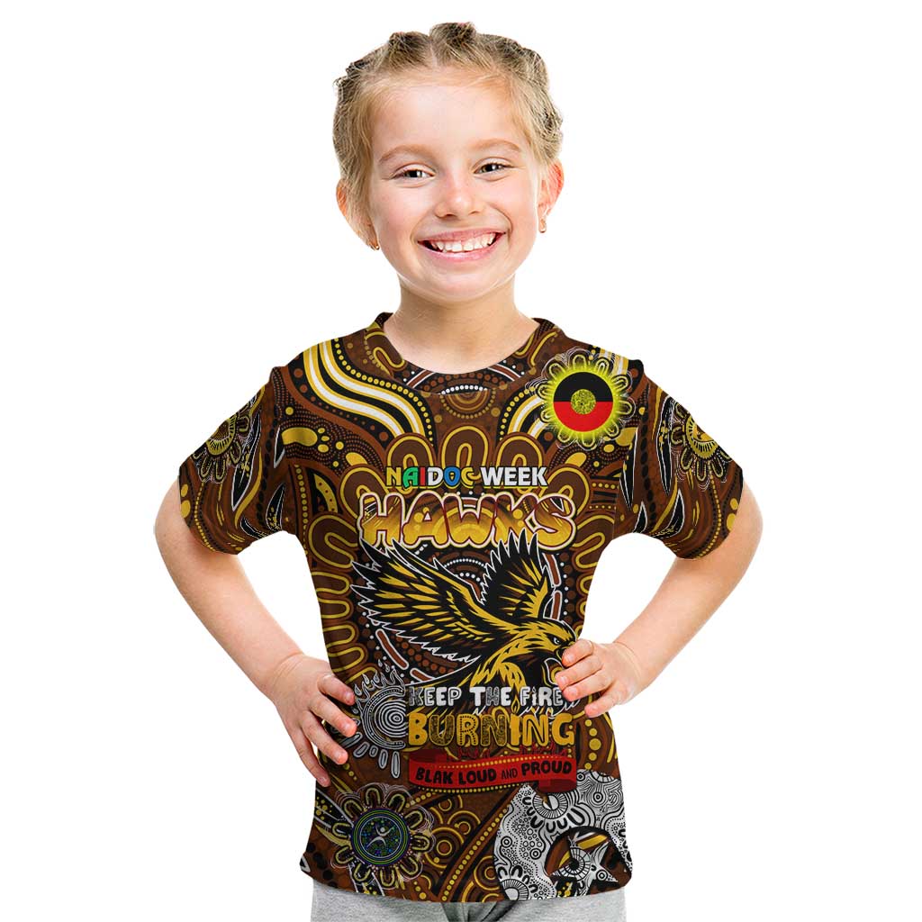 Custom Hawthorn Hawks NAIDOC Week 2024 Kid T Shirt Mascot Football
