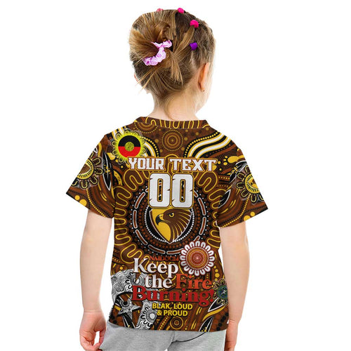 Custom Hawthorn Hawks NAIDOC Week 2024 Kid T Shirt Mascot Football