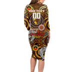 Custom Hawthorn Hawks NAIDOC Week 2024 Long Sleeve Bodycon Dress Mascot Football