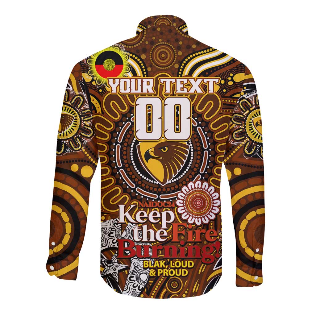 Custom Hawthorn Hawks NAIDOC Week 2024 Long Sleeve Button Shirt Mascot Football