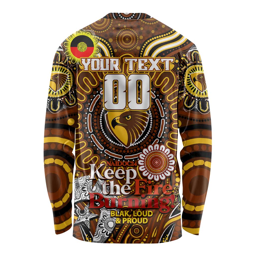 Custom Hawthorn Hawks NAIDOC Week 2024 Long Sleeve Shirt Mascot Football