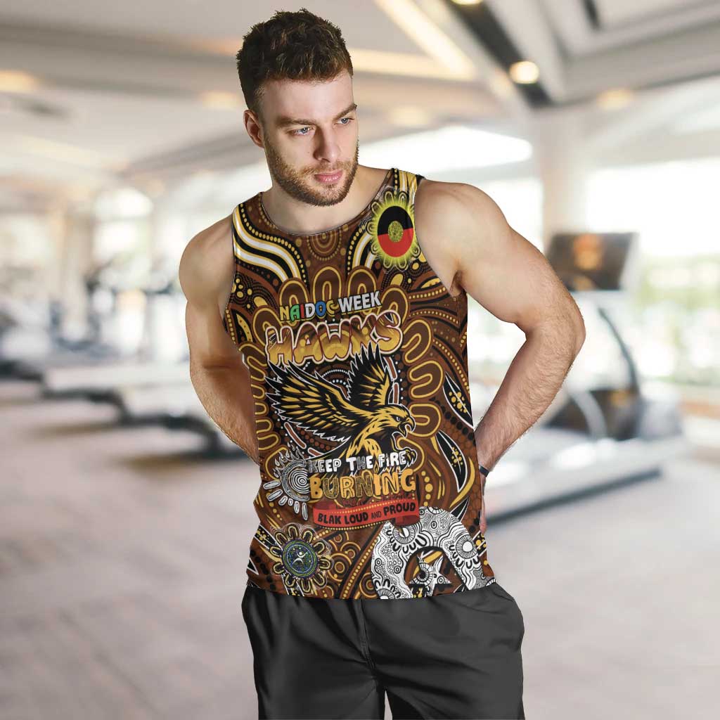 Custom Hawthorn Hawks NAIDOC Week 2024 Men Tank Top Mascot Football