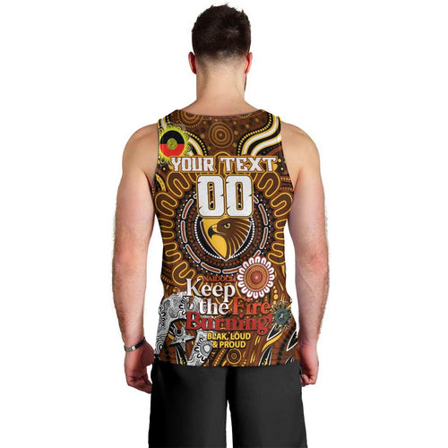 Custom Hawthorn Hawks NAIDOC Week 2024 Men Tank Top Mascot Football