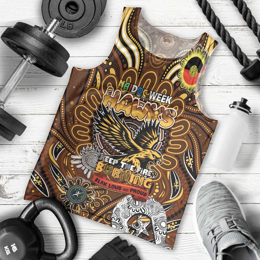 Custom Hawthorn Hawks NAIDOC Week 2024 Men Tank Top Mascot Football