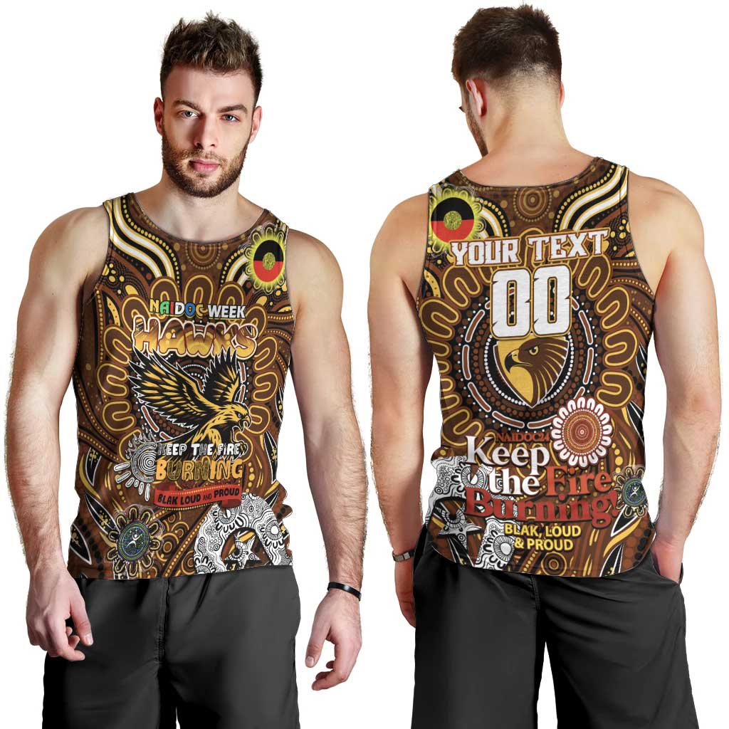 Custom Hawthorn Hawks NAIDOC Week 2024 Men Tank Top Mascot Football