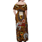 Custom Hawthorn Hawks NAIDOC Week 2024 Off Shoulder Maxi Dress Mascot Football