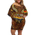 Custom Hawthorn Hawks NAIDOC Week 2024 Off Shoulder Short Dress Mascot Football