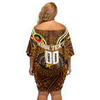 Custom Hawthorn Hawks NAIDOC Week 2024 Off Shoulder Short Dress Mascot Football