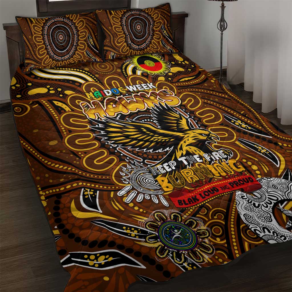 Hawthorn Hawks NAIDOC Week 2024 Quilt Bed Set Mascot Football