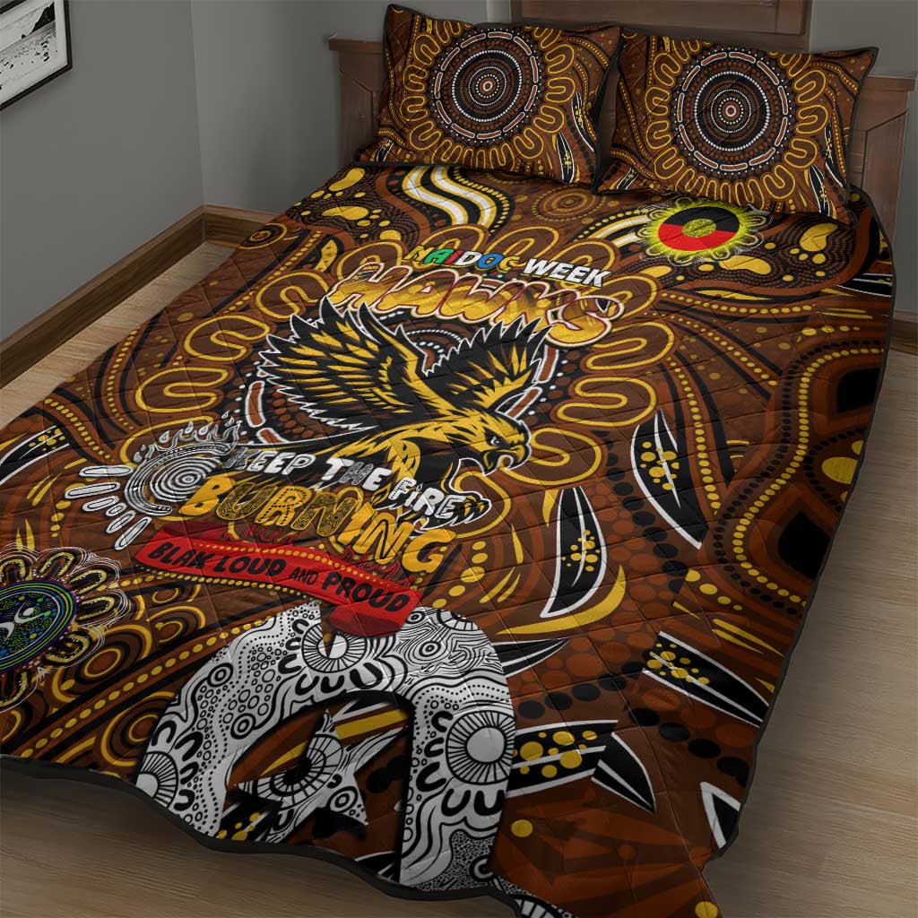 Hawthorn Hawks NAIDOC Week 2024 Quilt Bed Set Mascot Football
