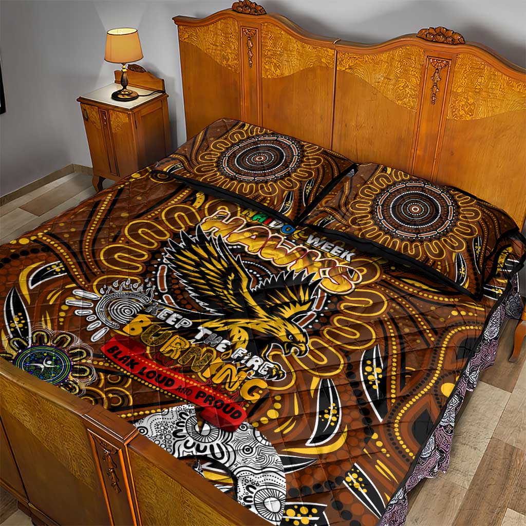 Hawthorn Hawks NAIDOC Week 2024 Quilt Bed Set Mascot Football