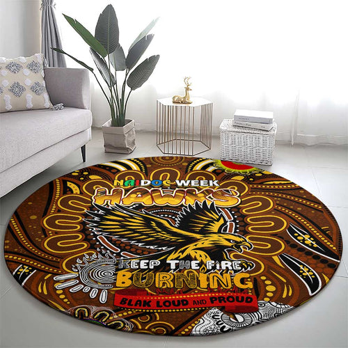 Hawthorn Hawks NAIDOC Week 2024 Round Carpet Mascot Football