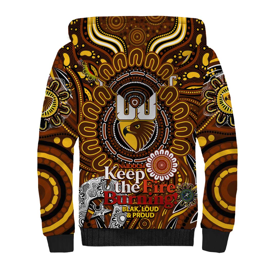 Custom Hawthorn Hawks NAIDOC Week 2024 Sherpa Hoodie Mascot Football