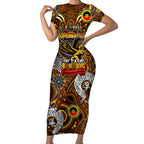 Custom Hawthorn Hawks NAIDOC Week 2024 Short Sleeve Bodycon Dress Mascot Football