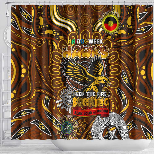 Hawthorn Hawks NAIDOC Week 2024 Shower Curtain Mascot Football
