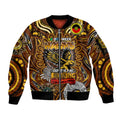 Custom Hawthorn Hawks NAIDOC Week 2024 Sleeve Zip Bomber Jacket Mascot Football