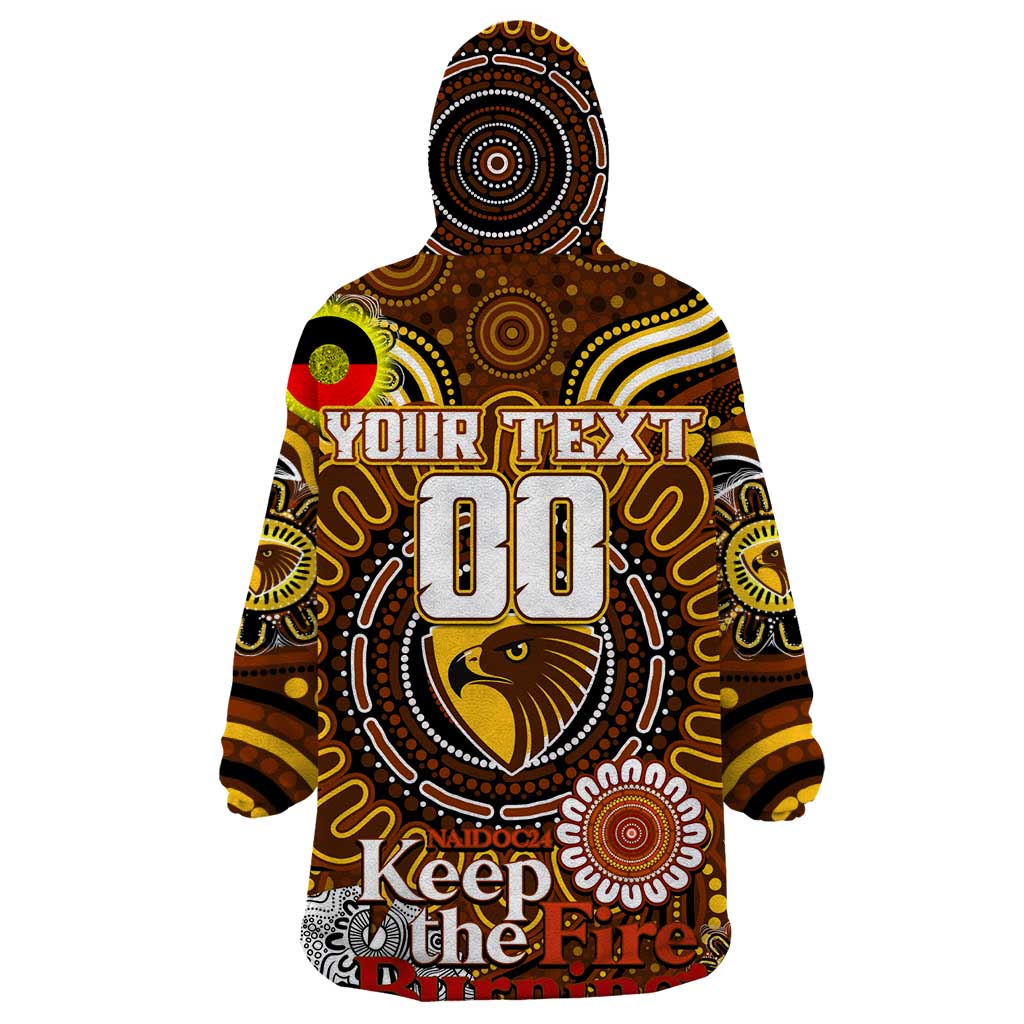 Custom Hawthorn Hawks NAIDOC Week 2024 Wearable Blanket Hoodie Mascot Football