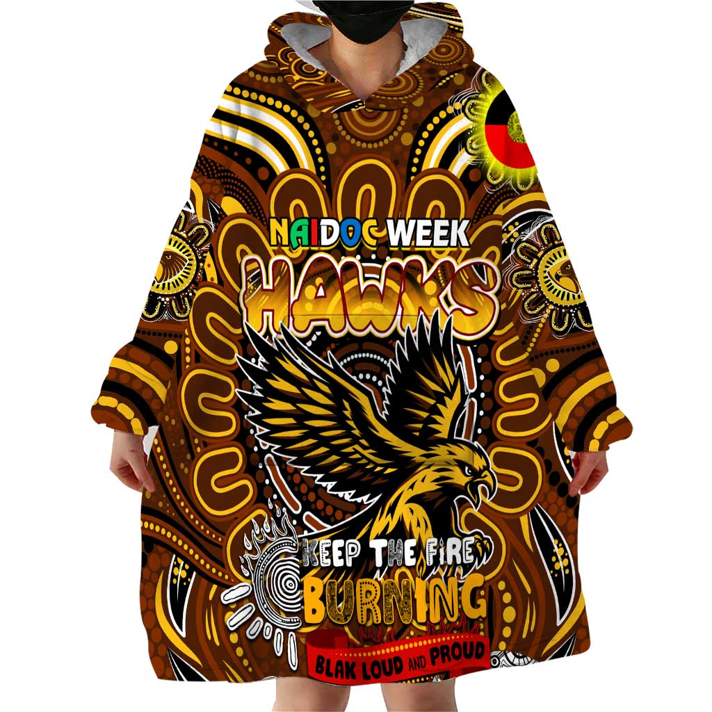 Custom Hawthorn Hawks NAIDOC Week 2024 Wearable Blanket Hoodie Mascot Football