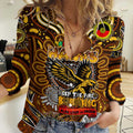 Custom Hawthorn Hawks NAIDOC Week 2024 Women Casual Shirt Mascot Football