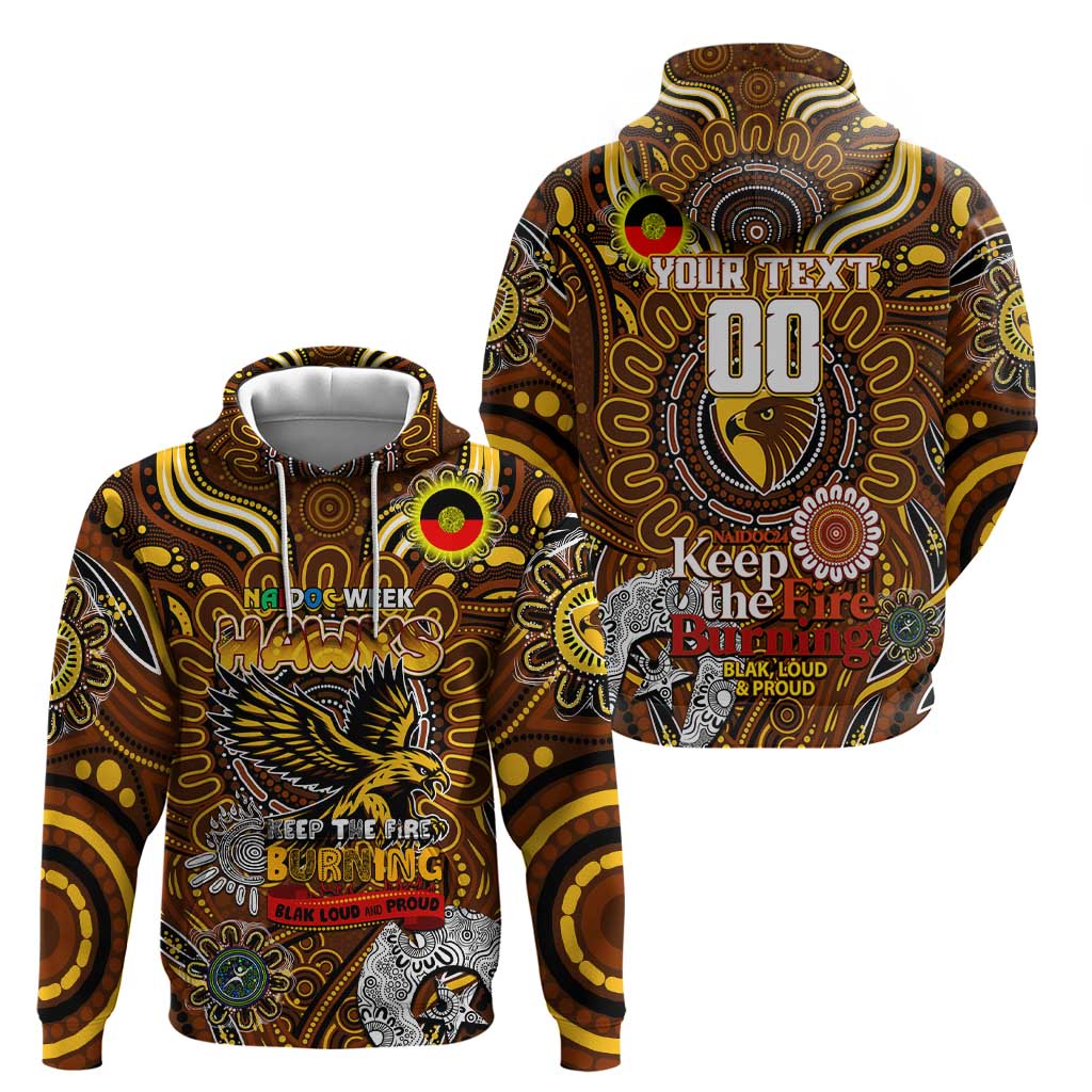 Custom Hawthorn Hawks NAIDOC Week 2024 Zip Hoodie Mascot Football