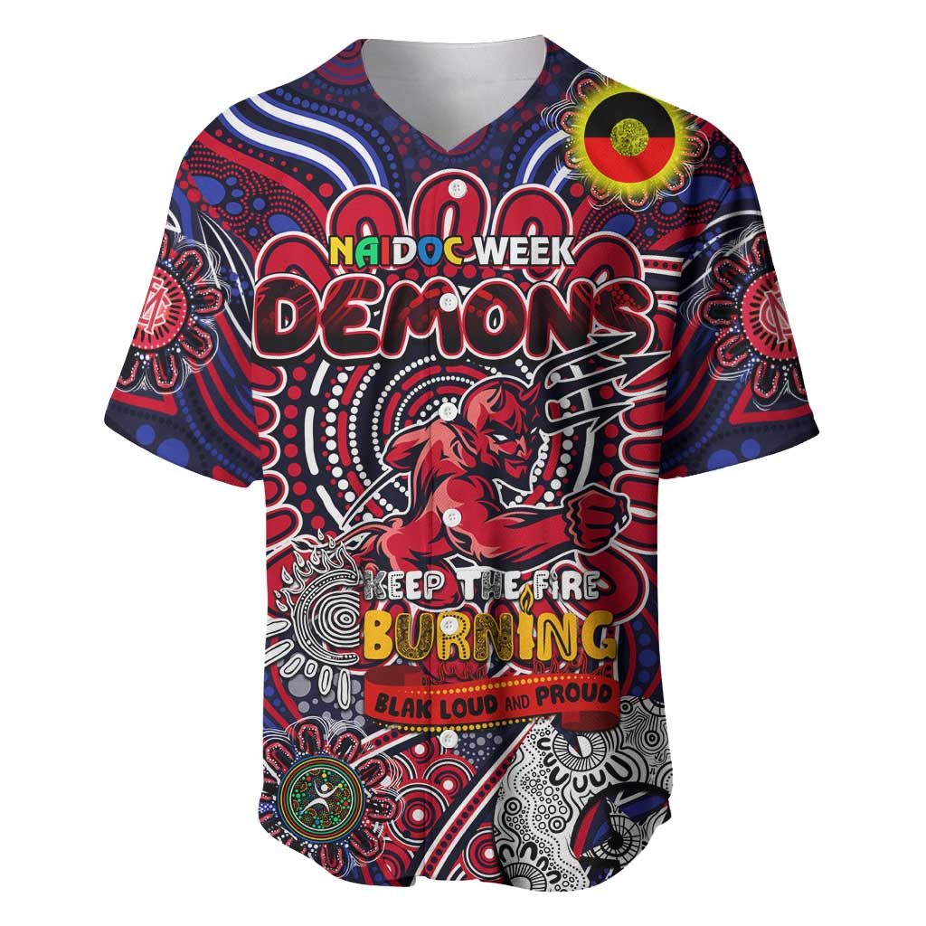 Custom Melbourne Demons NAIDOC Week 2024 Baseball Jersey Mascot Football