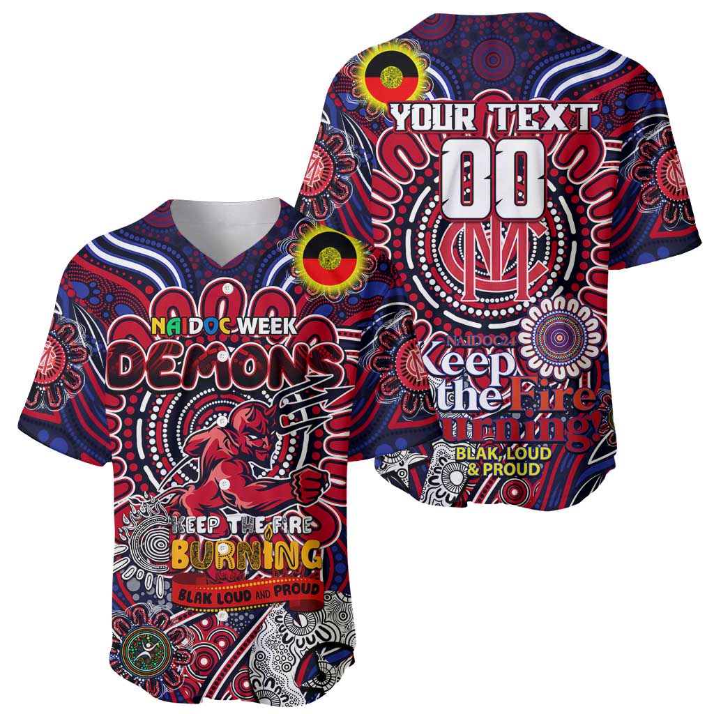 Custom Melbourne Demons NAIDOC Week 2024 Baseball Jersey Mascot Football