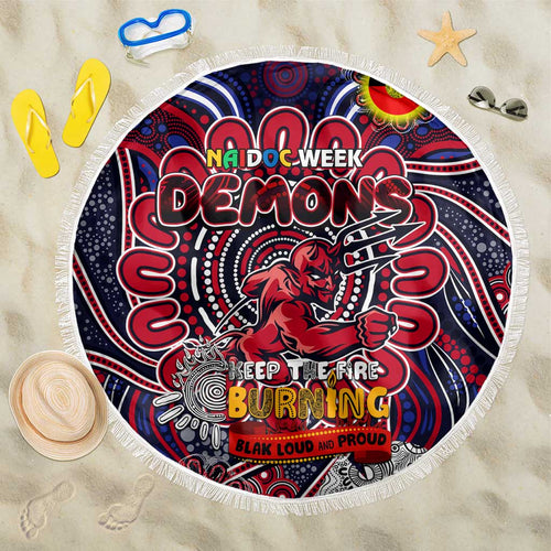 Melbourne Demons NAIDOC Week 2024 Beach Blanket Mascot Football