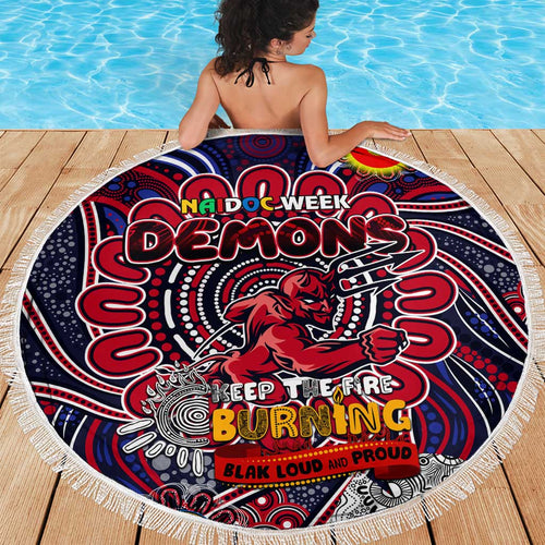 Melbourne Demons NAIDOC Week 2024 Beach Blanket Mascot Football
