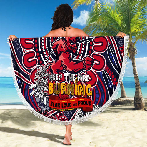 Melbourne Demons NAIDOC Week 2024 Beach Blanket Mascot Football